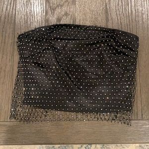 12th tribe sparkly black tube top